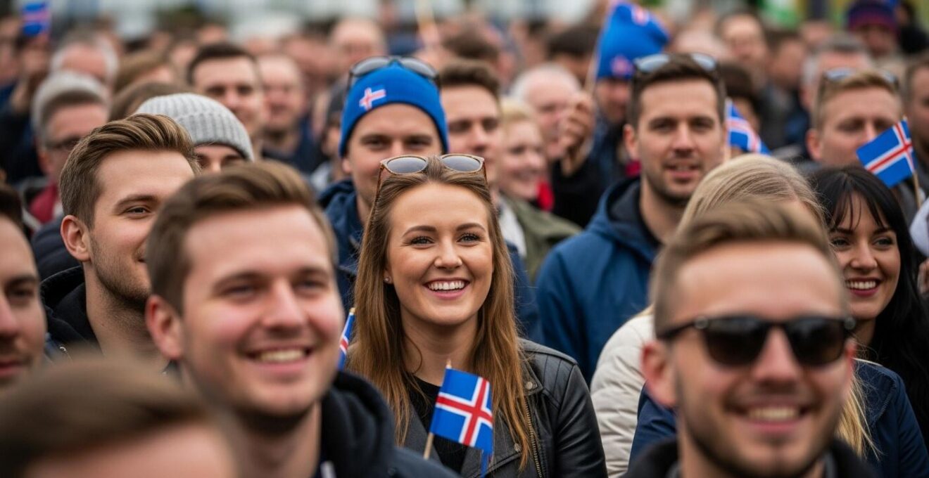 Photo évocatrice de la fête nationale islandaise lors d'un événement en extérieur