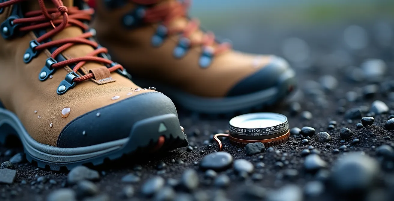 Randonneur solitaire face à l'immensité des Hautes Terres islandaises